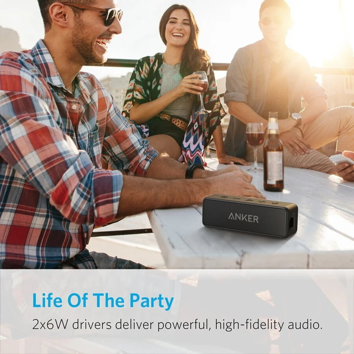Anker Soundcore 2 Ηχείο Bluetooth 12W Μαύρο  έως 24 ώρες μπαταρία