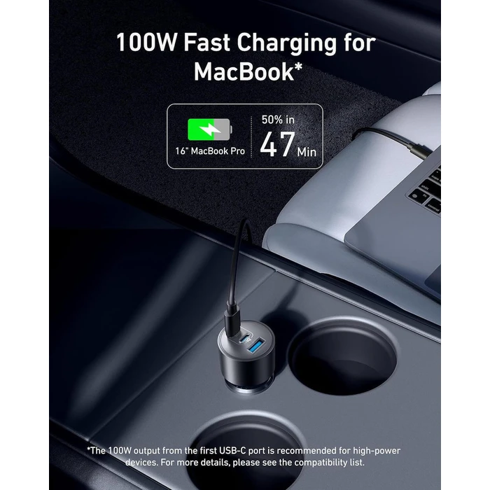 Anker Φορτιστής Αυτοκινήτου Nano 167.5W 3-Ports (2x USB-C, 1x USB-A) με Καλώδιο Type-C 1m - B2737HA1