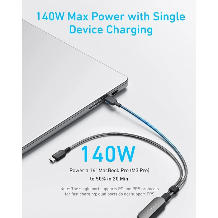 Anker USB σε Type-C Καλώδιο Μαύρο 1.2m A8895H11