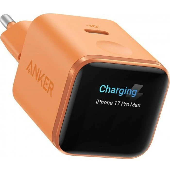 Anker Nano Φορτιστής USB-C 45W GaN (Nano Display) - Πορτοκαλί