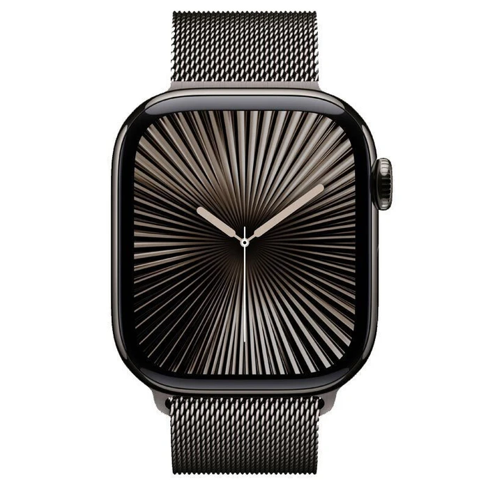 Apple Watch Series 10 GPS + Cellular 42mm Slate Titanium Case with Slate Milanese Loop