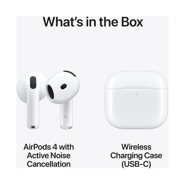Apple AirPods 4 με Active Noise Cancellation (ANC) - Ακουστικά Bluetooth Handsfree, Λευκά
