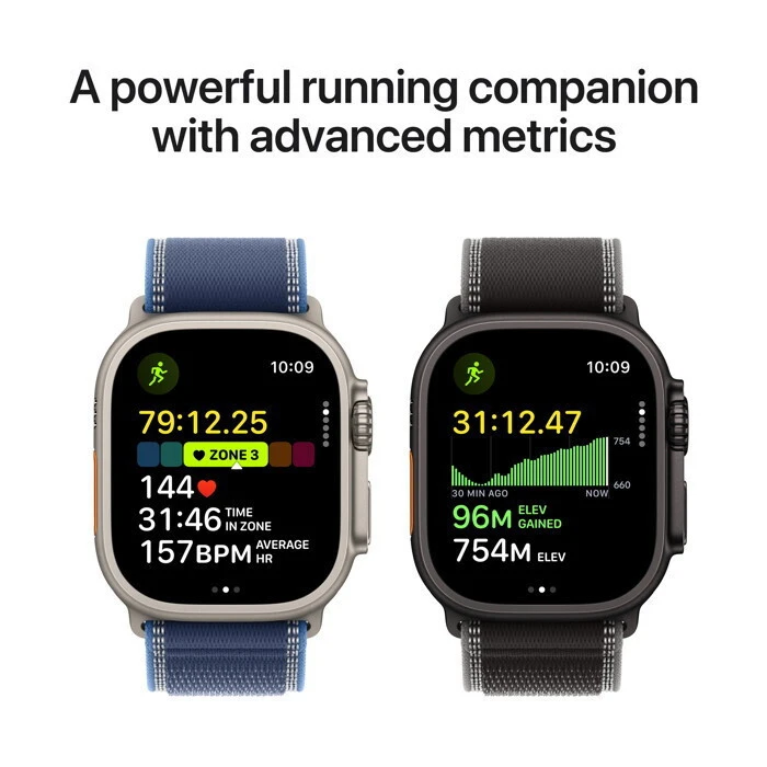 Apple Watch Ultra 3 Titanium 49mm Αδιάβροχο με eSIM και Παλμογράφο (Natural Titanium Case with Light Blue Alpine Loop - Small)