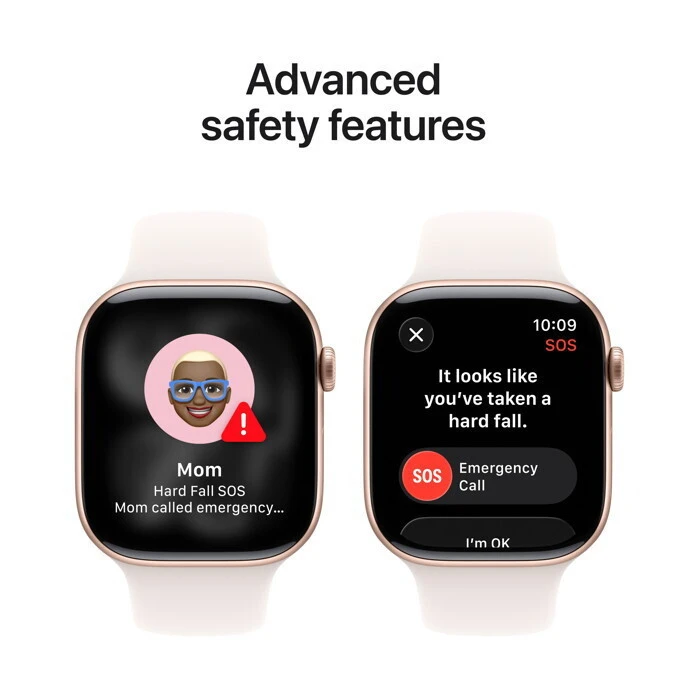 Apple Watch Series 11 Aluminium 46mm Αδιάβροχο με Παλμογράφο (Rose Gold Aluminium Case with Light Blush Sport Band - M/L)