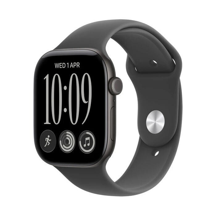 Apple Watch Series 12 Cellular Αλουμίνιο 46mm Μαύρο με Black Sport Band (M/L)
