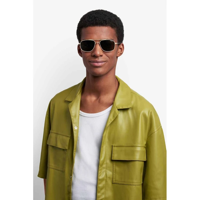 Polaroid Ανδρικά Γυαλιά Ηλίου με Χρυσό Μεταλλικό Σκελετό και Πράσινο Φακό PLD6235/S/X PEF/UC