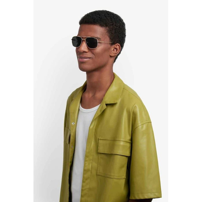 Polaroid Ανδρικά Γυαλιά Ηλίου με Χρυσό Μεταλλικό Σκελετό και Πράσινο Φακό PLD6235/S/X PEF/UC