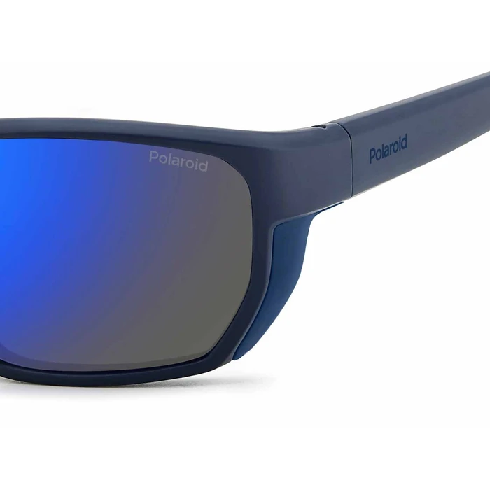 Polaroid Ανδρικά Γυαλιά Ηλίου με Μπλε Κοκκάλινο Σκελετό και Μπλε Καθρέφτη Φακό pld7057/s FLL/5X