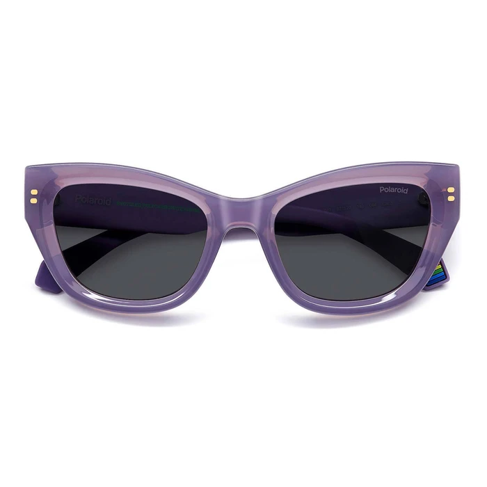 Polaroid Γυναικεία Γυαλιά Ηλίου με Μωβ Κοκκάλινο Σκελετό και Γκρι Φακό PLD6237/S/X 789/M9