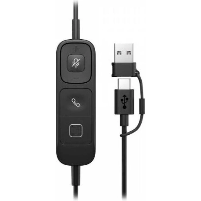 HP Poly Mission 825 AI Noise On‑Ear Wired Headset with Noise‑Canceling Microphone (USB‑C)