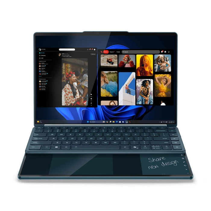 Lenovo Yoga Book 9 14IAH10  Dual 14" OLED Touchscreens, Core Ultra 7-255H / 32GB / 1TB SSD, Windows 11 Home (Tidal Teal)