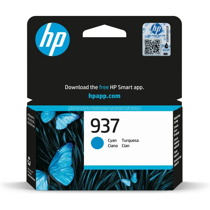 HP 937 Cyan Original Ink Cartridge (4S6W2NE#LS1) - ~800 pages