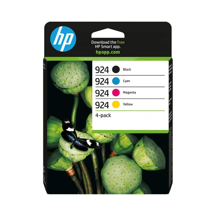 HP 924 4-Pack Original Ink Cartridges CMYK (Black, Cyan, Magenta, Yellow) - 6C3Z1NE