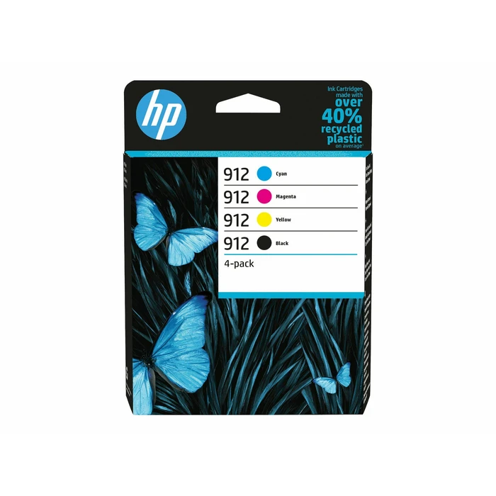 HP 912 Γνήσιο Πακέτο 4 Μελανιών Εκτυπωτή InkJet Κίτρινο / Κυανό / Ματζέντα / Μαύρο (6ZC74AE)