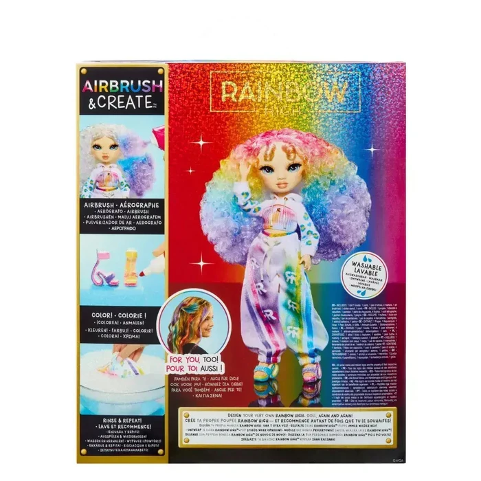 MGA Rainbow High Air Brush Color Me Doll Green Eyes
