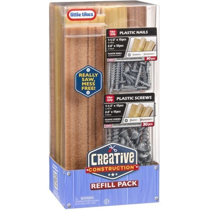 MGA Little Tikes Creative Construction Refill Pack Wood Plastic Screws Plastic Nails