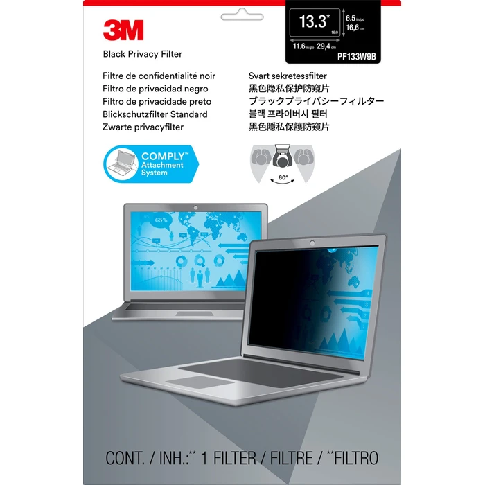 3M Laptop Screen Filter 13.3 inches PF133W9B