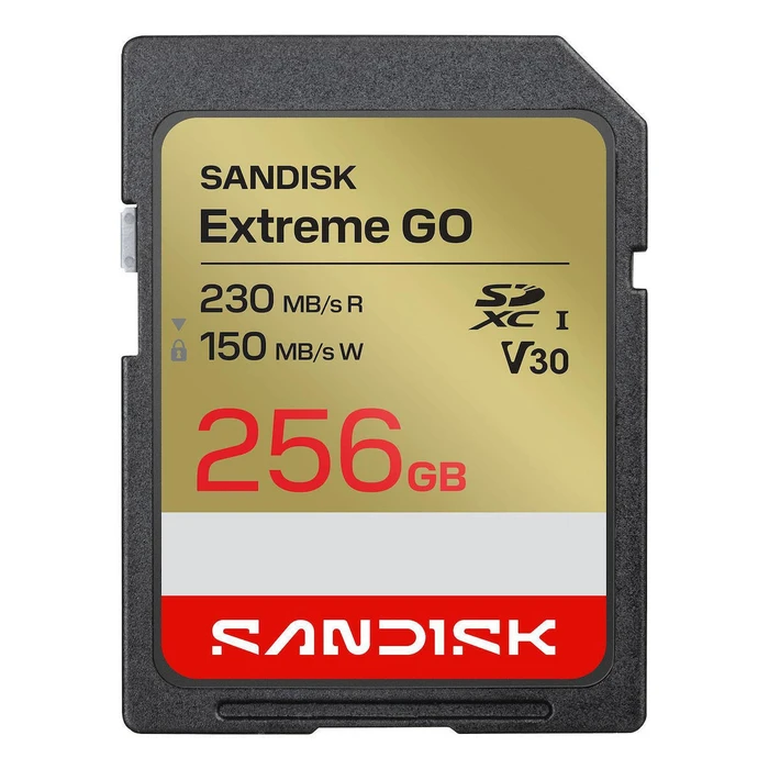 SanDisk Extreme GO SDXC 256GB - Κάρτα Μνήμης UHS‑I 230MB/s ανάγνωση, 150MB/s εγγραφή