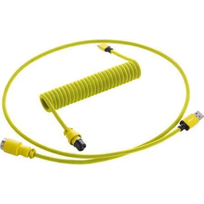 CableMod PRO Coiled Spiral USB 2.0 Cable USB-C to USB-A Dominator Yellow 1.5m (CM-PKCA-CYAY-KY150KY-R)