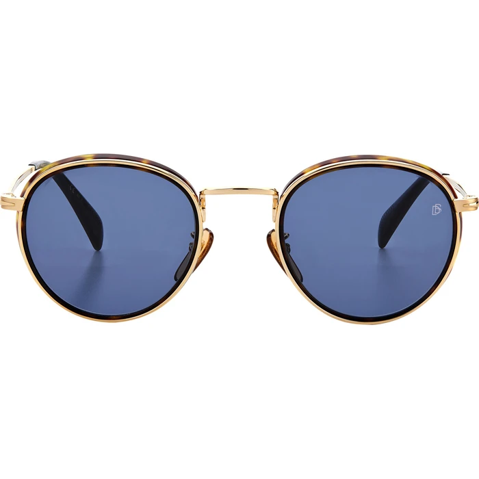 David Beckham Men's Sunglasses DB1033/S 2IK/KU - Gold Metal Frame with Blue Lenses