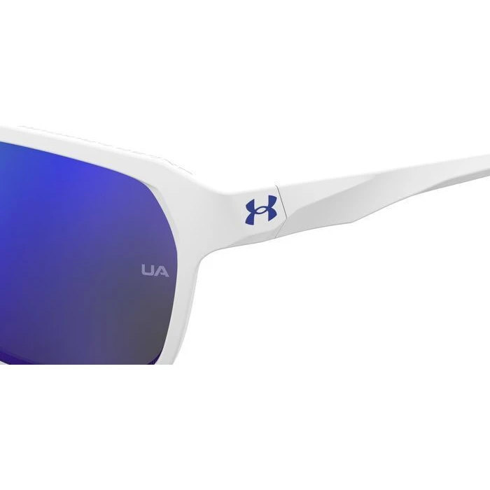 UNDER ARMOUR Unisex Sunglasses UA Dominate WWK/W1 (62/17/130) – White frame, Blue mirrored lenses