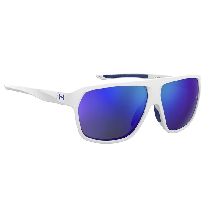 UNDER ARMOUR Unisex Sunglasses UA Dominate WWK/W1 (62/17/130) – White frame, Blue mirrored lenses
