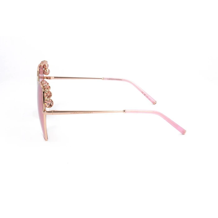 Carolina Herrera Γυναικεία Γυαλιά Ηλίου με Χρυσό Μεταλλικό Σκελετό και Ροζ Φακό