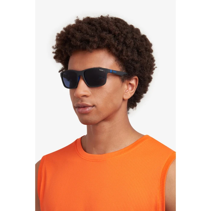 Polaroid Ανδρικά Γυαλιά Ηλίου με Μαύρο Κοκκάλινο Σκελετό και Μπλε Φακό PLD2153/S 0VK/C3