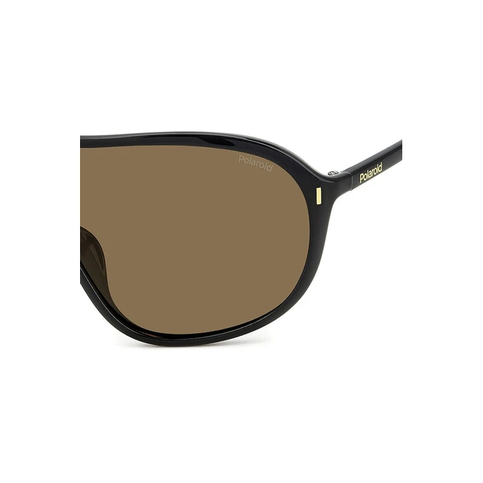 Polaroid Ανδρικά Γυαλιά Ηλίου με Μαύρο Κοκκάλινο Σκελετό και Καφέ Φακό PLD6216/S 807SP