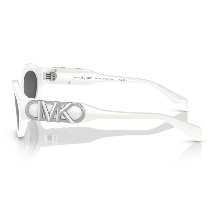 Michael Kors Empire Γυναικεία Γυαλιά Ηλίου με Λευκό Κοκκάλινο Σκελετό και Μαύρο Φακό MK2192 0087