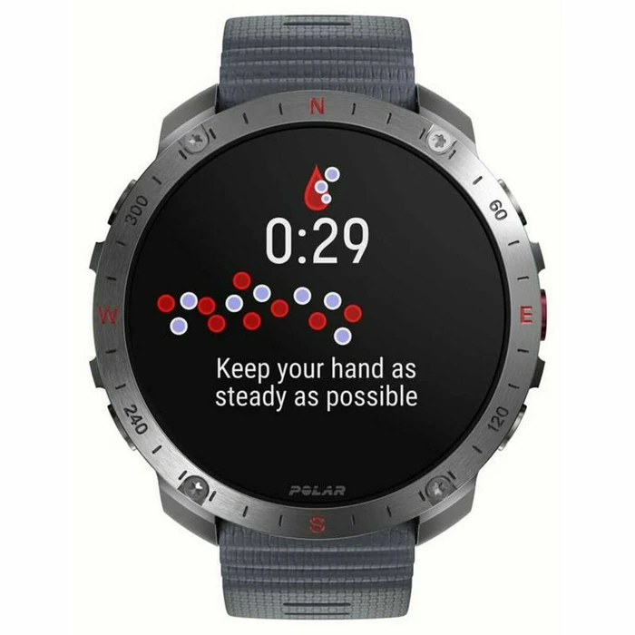 Polar Grit X2 Pro Stainless Steel 49mm Αδιάβροχο Smartwatch με Παλμογράφο (S/L Grey Silicone Strap)