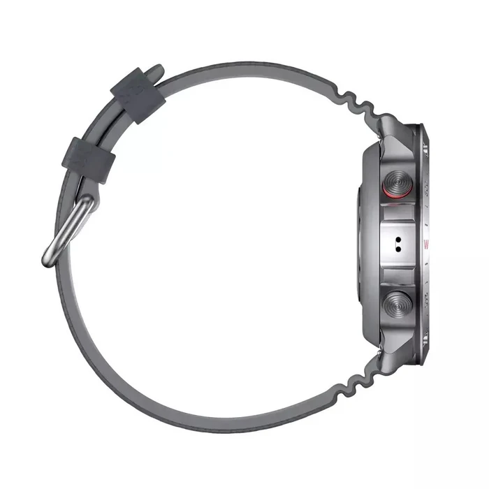 Polar Grit X2 Pro Stainless Steel 49mm Αδιάβροχο Smartwatch με Παλμογράφο (S/L Grey Silicone Strap)