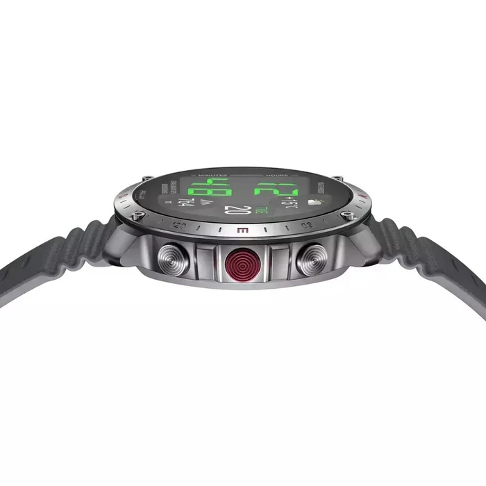 Polar Grit X2 Pro Stainless Steel 49mm Αδιάβροχο Smartwatch με Παλμογράφο (S/L Grey Silicone Strap)