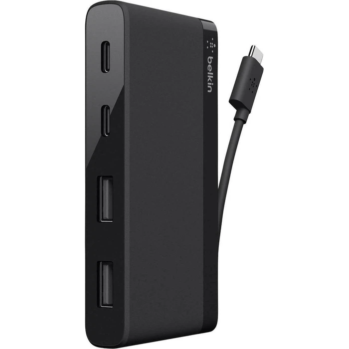 Belkin 4 Port USB C Travel Hub 2x USB A 2x USB C Black