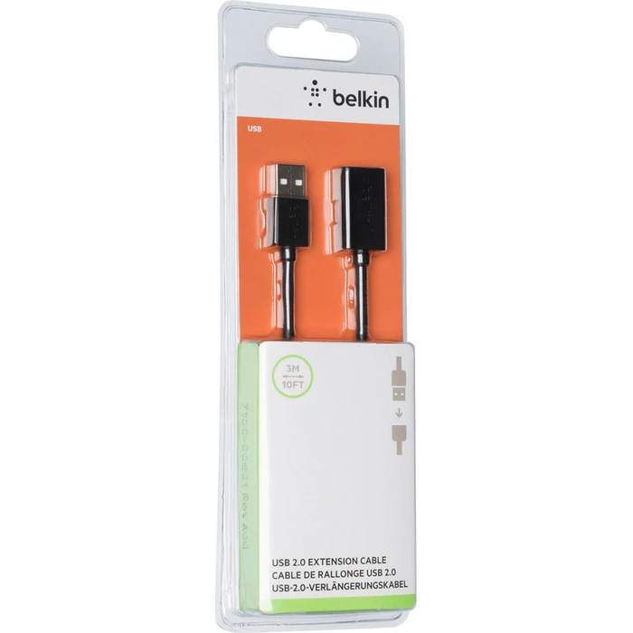 Καλώδιο Belkin USB 2.0 USB-A αρσενικό - USB-B θηλυκό 3 m Μαύρο (F3U153BT3M)