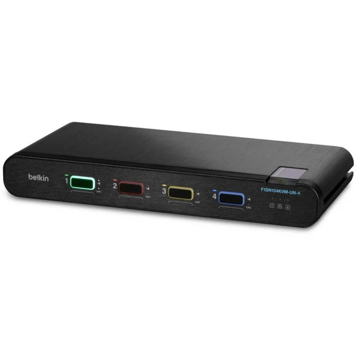 Belkin F1DN104KVM-UN-4 4-Port Single-Head KVM Switch (DP/HDMI to DP/HDMI) — 4K Ultra HD, NIAP Protection Profile 4.0