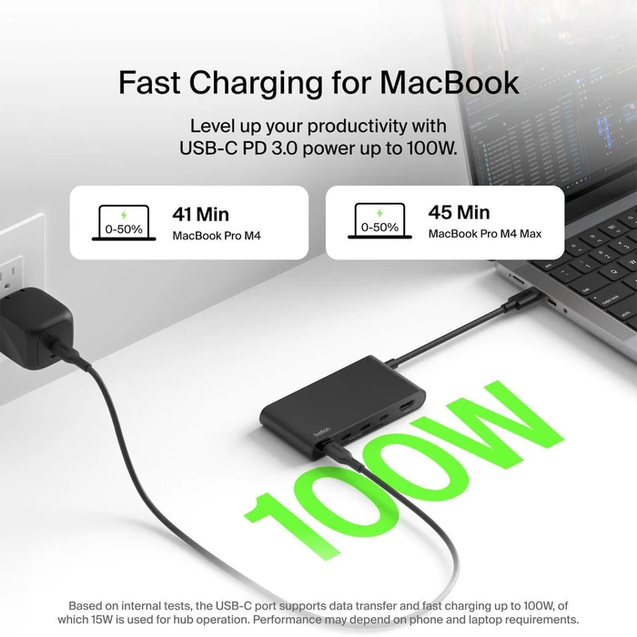 Belkin Connect USB-C 5-in-1 Docking Station with HDMI 4K 60Hz PD 100W Gray