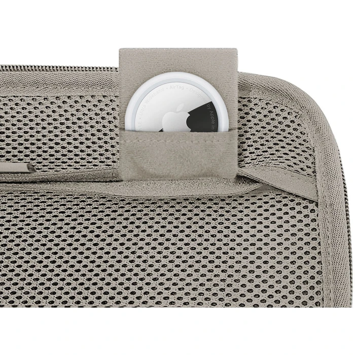 Αξεσουάρ για κονσόλες παιχνιδιών Belkin Θήκη μεταφοράς για Nintendo Switch 2 Sand με αποθήκευση για 12 game cards, κρυφή θήκη AirTag και ανθεκτικό φερμουάρ