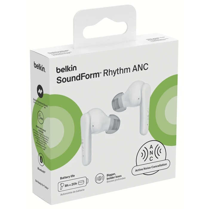 Belkin Ασύρματα in-ear ακουστικά SoundForm Rhythm ANC True Wireless In-Ear, λευκό