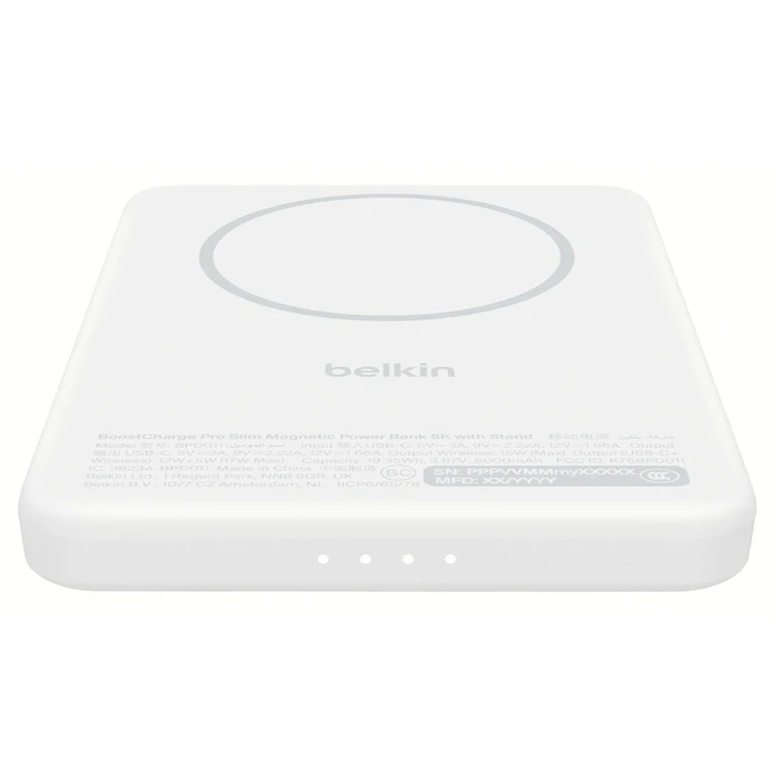 Belkin BoostCharge Slim Magnetic MagSafe Power Bank 5000mAh με Θύρα USB-C Λευκό