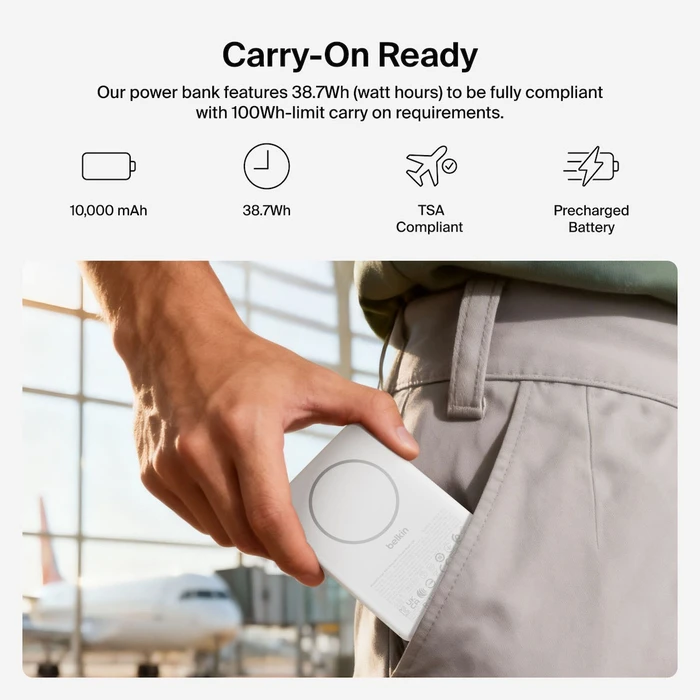Belkin BoostCharge Slim MagSafe Power Bank 7500mAh 7.5W Λευκό