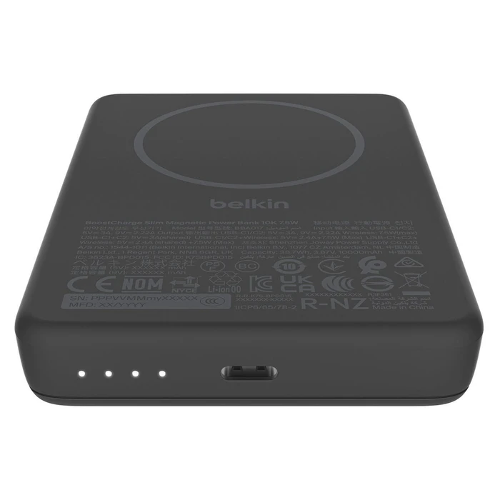 Belkin BoostCharge Slim MagSafe Qi2 Power Bank 10000mAh Μαύρο