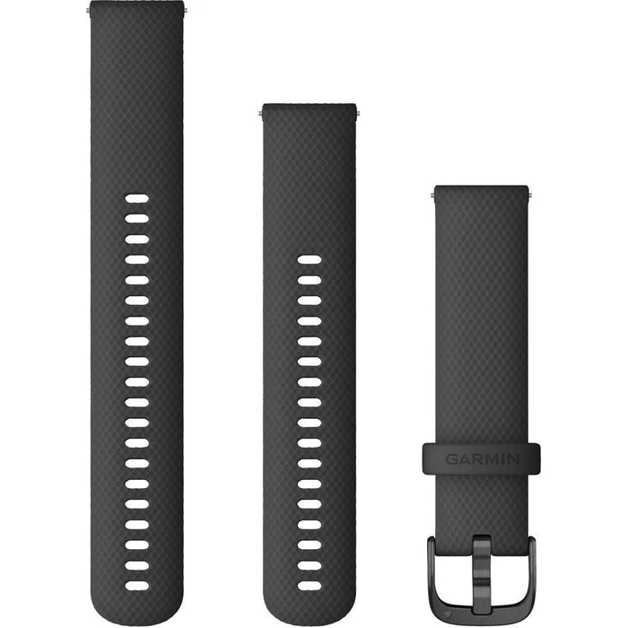 Garmin Replacement Band 20mm Silicone Black with Metal Parts (MPN 010-12932-11)