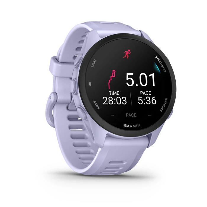 Garmin Forerunner 70 Cool Lavender/Μαύρο με γρήγορο-αλλαγής σιλικόνιο λουράκι 20 mm