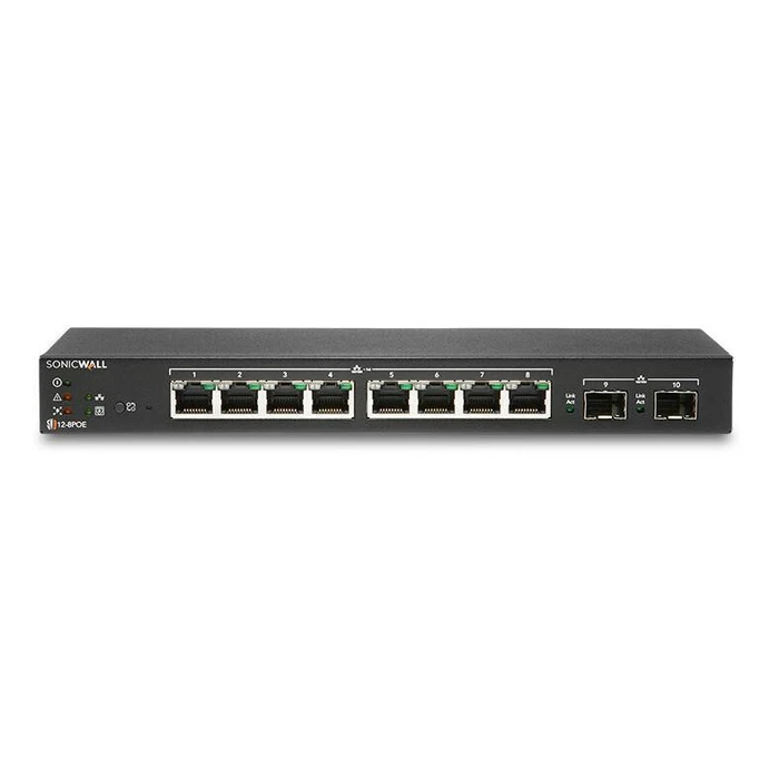 SonicWall SWS12-8 Διαχειριζόμενος L2 Switch - 8 θύρες Ethernet και 2 SFP