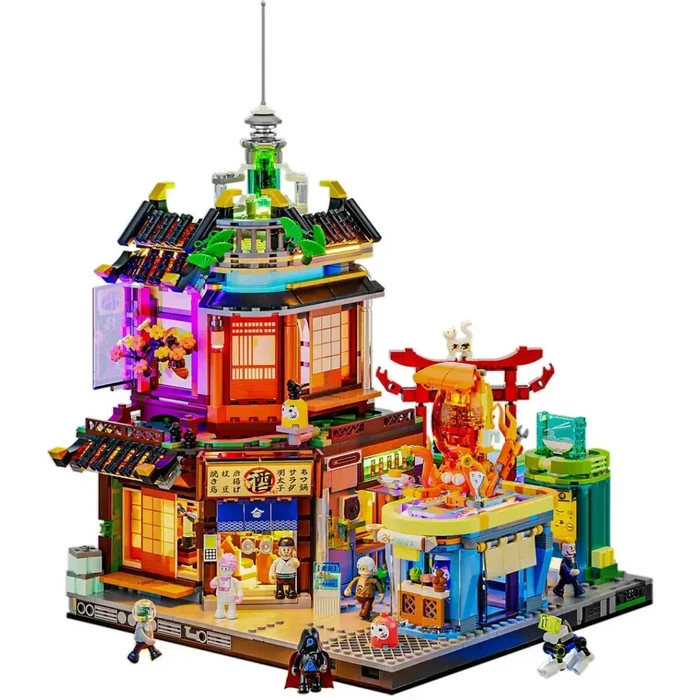 Lumibricks Cyberpunk Neoncity - Izakaya Building Set, 1987 pcs, Ages 16+