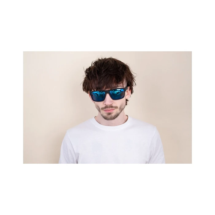 Polaroid Ανδρικά Γυαλιά Ηλίου με Μαύρο Κοκκάλινο Σκελετό και Μπλε Polarized Καθρέφτη Φακό PLD3018/S DL5/JY