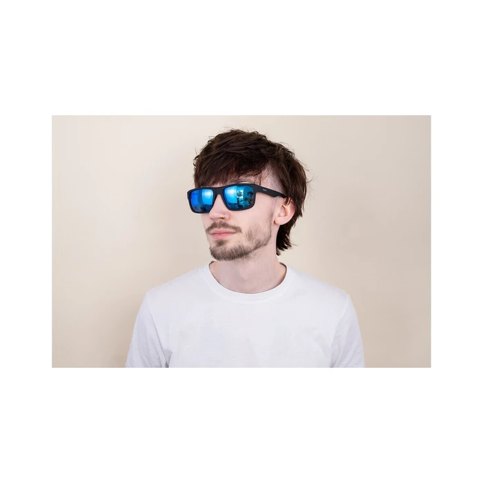 Polaroid Ανδρικά Γυαλιά Ηλίου με Μαύρο Κοκκάλινο Σκελετό και Μπλε Polarized Καθρέφτη Φακό PLD3018/S DL5/JY