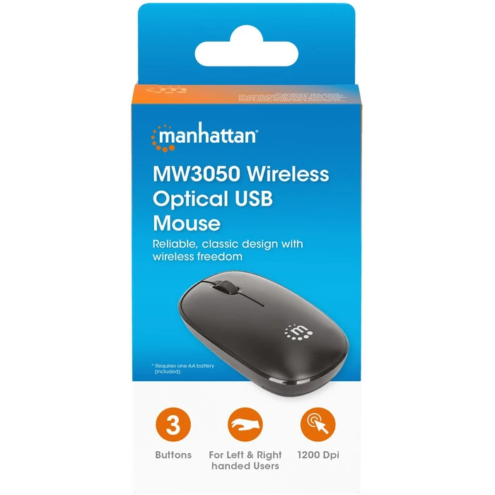 MANHATTAN MW3050 Ασύρματο USB Ποντίκι 3 Κουμπιά Μαύρο