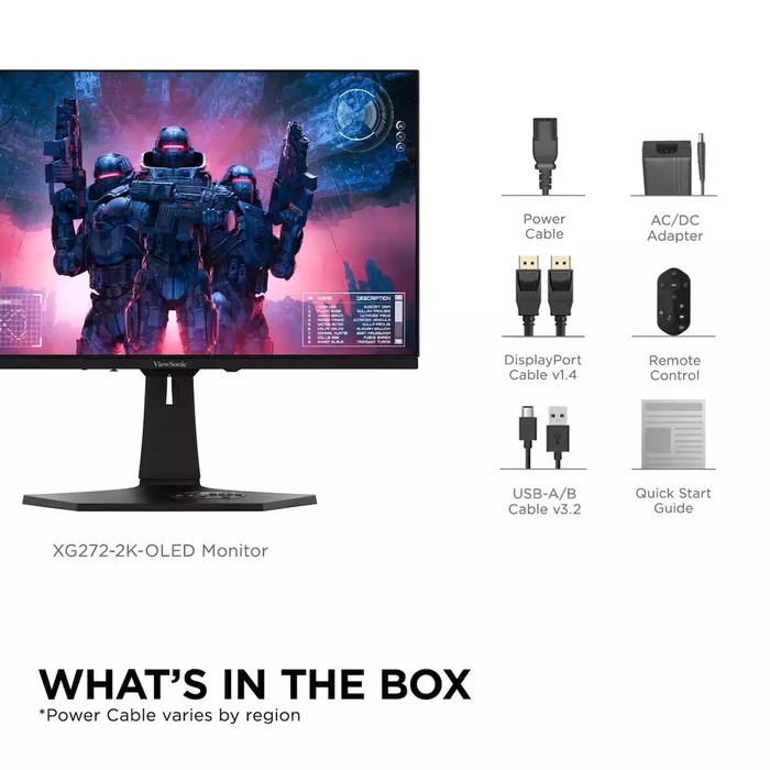 ViewSonic XG272-2K-OLED 27" QHD (2560x1440) OLED HDR Gaming Monitor, 240Hz, 0.02ms GTG